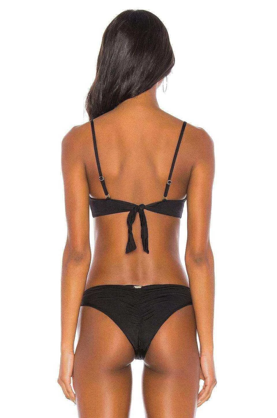 Beach Bunny Lexi Black Bralette & Nadia Skimpy Bottom Bikini Swimwear Set - Image 2