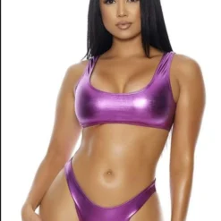 Forplay Metallic Purple Manzanillo Bikini Swimsuit