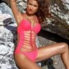 Jolidon Clandestine Pink Posh Mouse Cups Monokini One Piece Swimwear Swimsuit