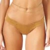 Montce Swim Tan Faux Suede Uno Swimsuit Swimwear Bottom