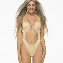 Liliana Montoya Trikini Azalea Shiny Gold One Piece Bikini