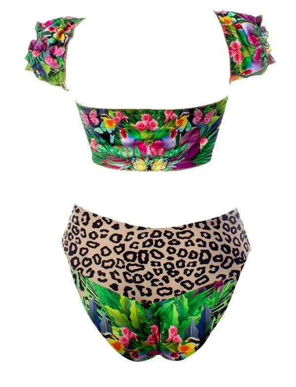 Liliana Montoya GAiA Amazonia Jaguar Puffed Short Sleeve Bandeau & Cheeky Bottom Set - Image 2