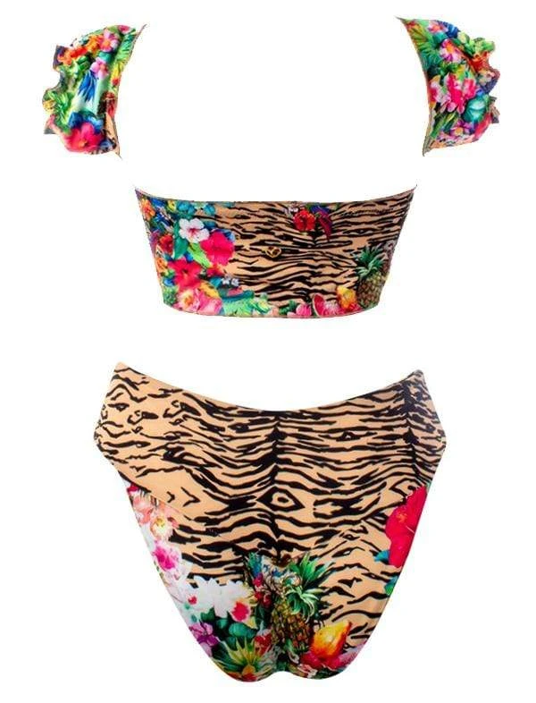 Liliana Montoya GAiA Rainforest Tiger Puffed Short Sleeve Bandeau & Cheeky Bottom Set - Image 2