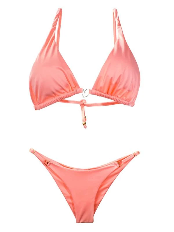 Liliana Montoya Peach Bikini Marinera Tops & Bottom Bikini Swimwear Set - Image 3