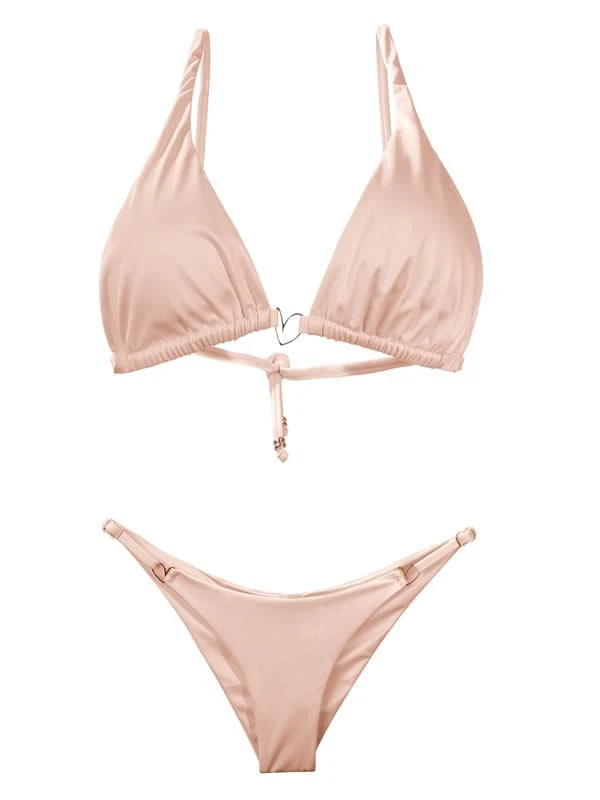 Liliana Montoya Pink Bikini Marinera Rosado Nacar Shiny Tops & Bottom Bikini Swimwear Set - Image 2