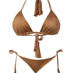 Liliana Montoya GAiA Bronze Triangle Top & Side Tie Cheeky Bottom Set