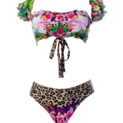 Liliana Montoya GAiA Amazonia Jaguar Puffed Short Sleeve Bandeau & Cheeky Bottom Set