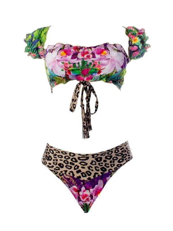 Liliana Montoya GAiA Amazonia Jaguar Puffed Short Sleeve Bandeau & Cheeky Bottom Set