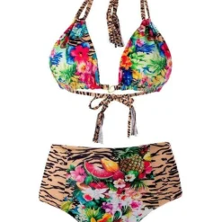 Liliana Montoya GAiA Rainforest Tiger Triangle Top & High Waist Bottom Set