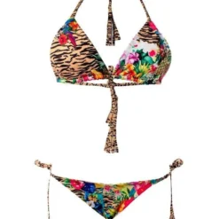 Liliana Montoya GAiA Rainforest Tiger Triangle Top & Side Tie Cheeky Bottom Set