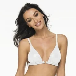 Liliana Montoya Shiny White Bikini Marinera Top Double Straps Bikini Swimwear Separate