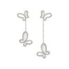 Silver Long Butterfly Earrings
