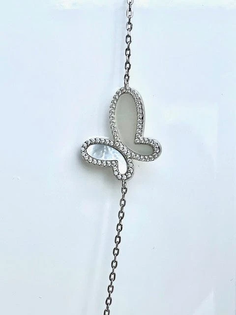 Long Silver Butterfly Neckless - Image 2