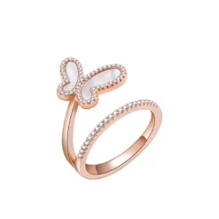 Rose Gold Swirl Butterfly Ring
