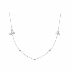 Long Silver Butterfly Neckless