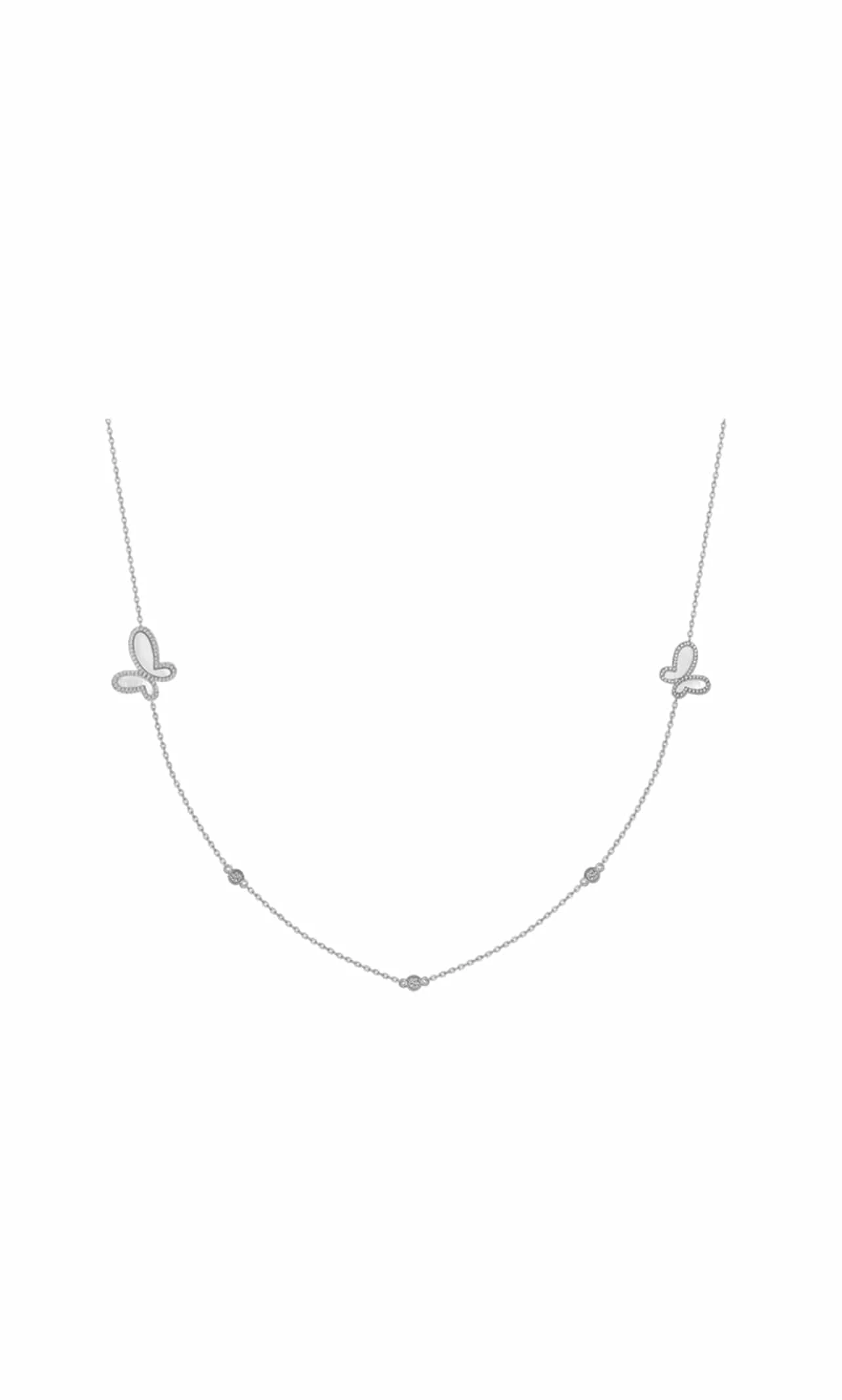 Long Silver Butterfly Neckless