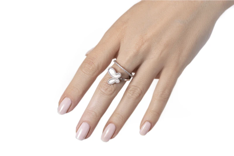 Silver Swirl Butterfly Ring - Image 3