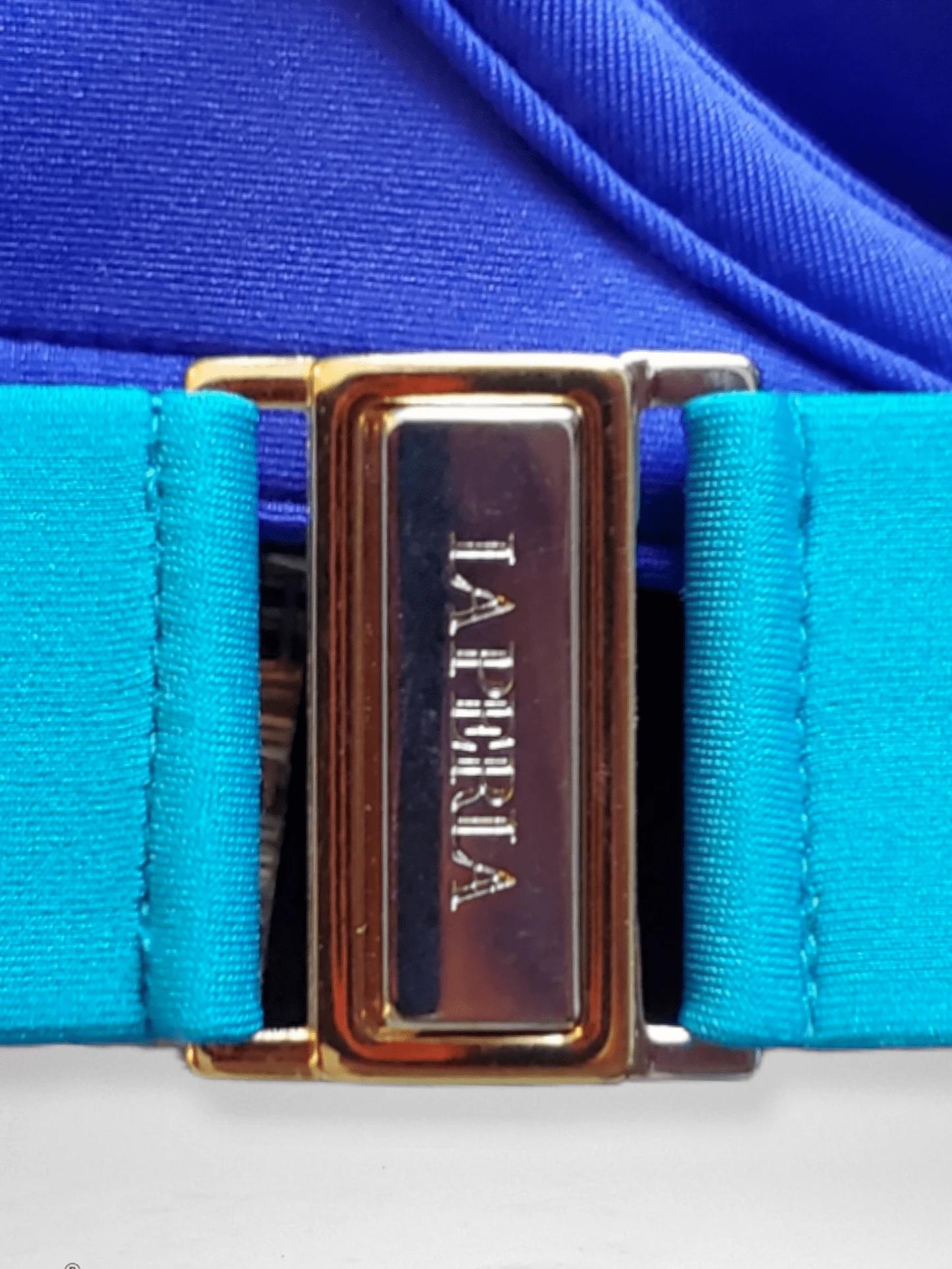 Le Perla Two Tone Blue Luxury Balconette Bikini Top & Tie Side Brazilian Bottom Swimsuit - Image 5