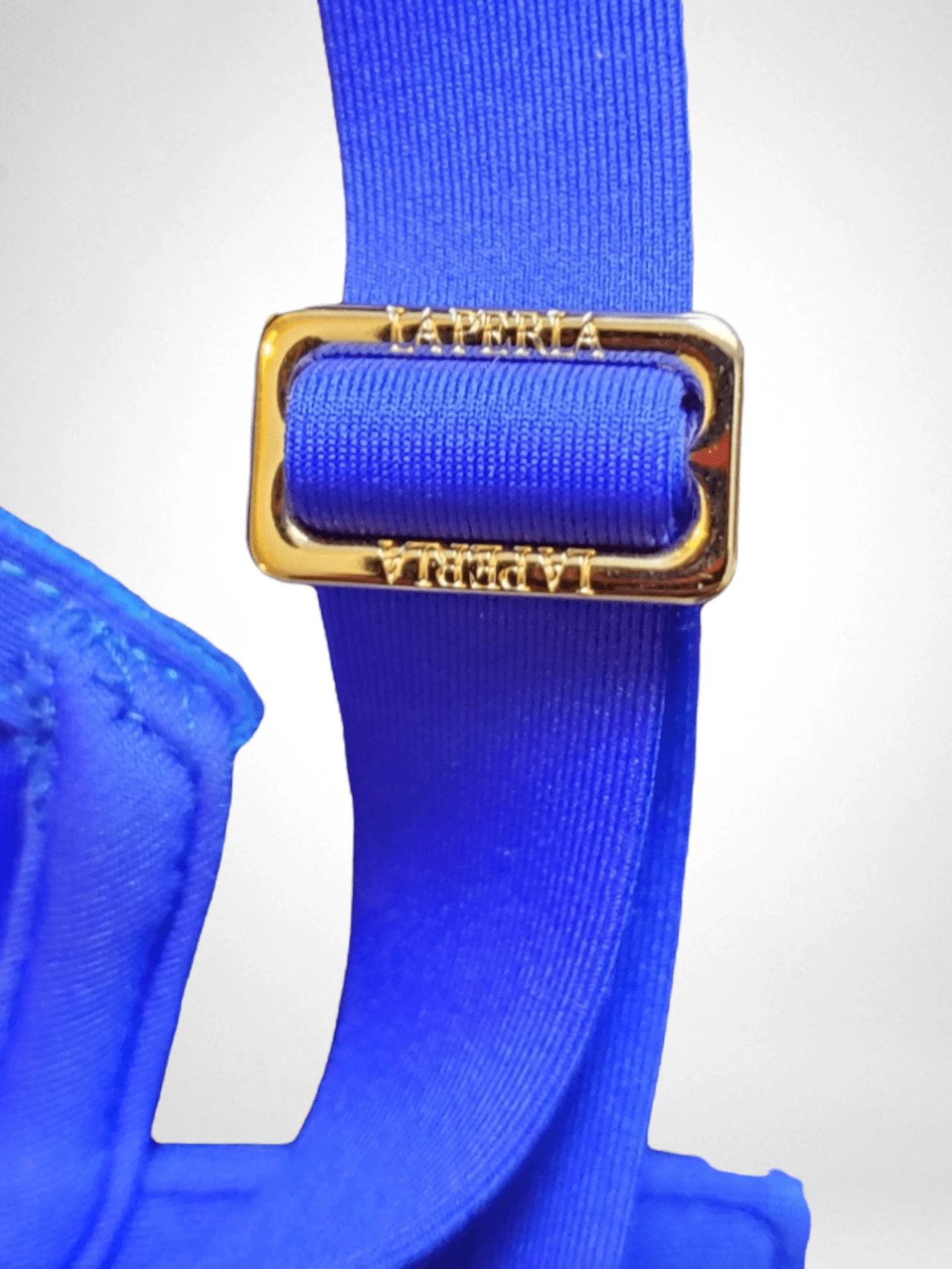 Le Perla Two Tone Blue Luxury Balconette Bikini Top & Tie Side Brazilian Bottom Swimsuit - Image 4