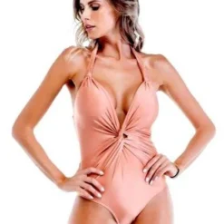 May Golden Twist Front One Piece Swimsuit