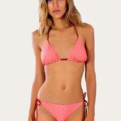 Thaikila Azalee Reversible Triangle Top And Side Tie Brazilian Bottom Bikini Swimwear Swimsuit Set